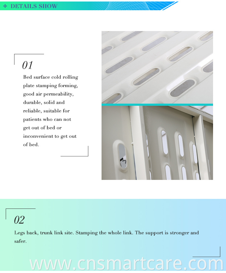 One Crank Manual Hospital Bed With Guardrail And Casters